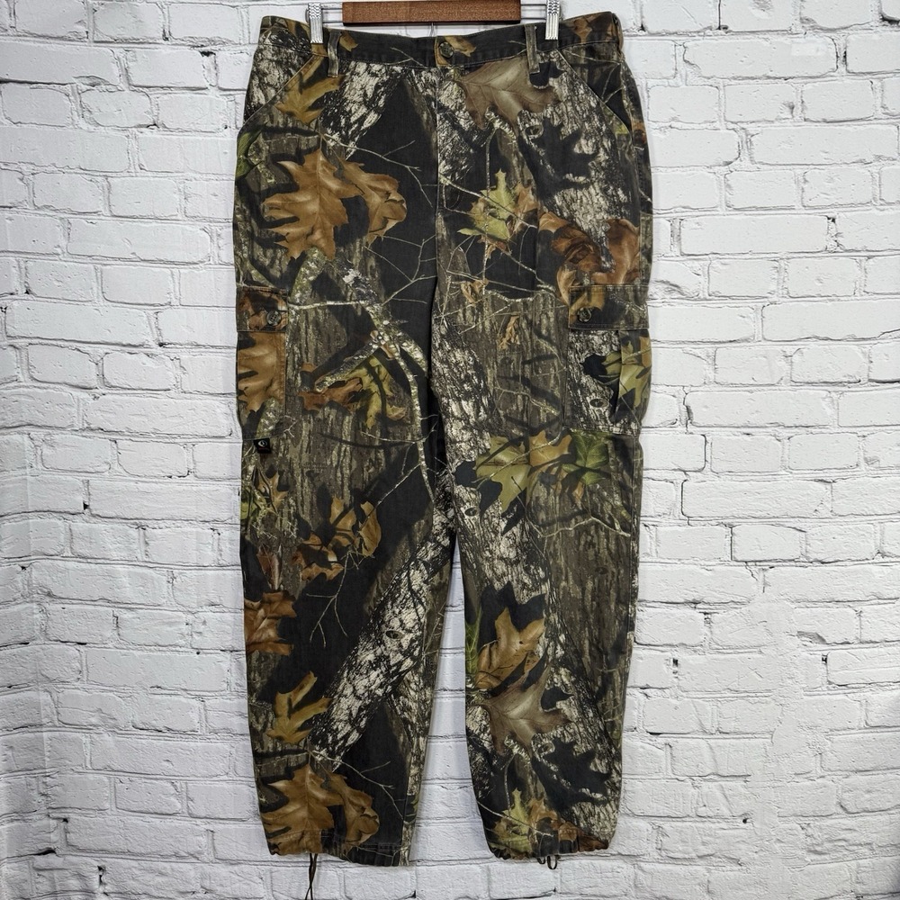 Vintage Mossy Oak Men's L Break Up Cargo Pants Camo Baggy Hunting Outdoor 36x32
